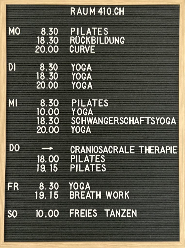 Im Raum410.ch gibt es laufend neue Angebote.